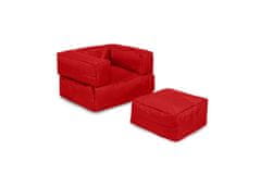 Atelier Del Sofa Zahradní sedací vak Kids Single Seat Pouffe - Red, Červená