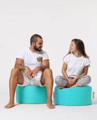 Atelier Del Sofa Zahradní taburet Round Pouf - Turquoise, Tyrkysová