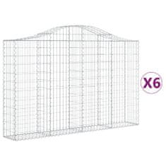 Vidaxl Klenuté gabionové koše 6 ks 200x30x120/140cm pozinkované železo