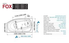 Santech Fox 1500 x 845 L vana - výpust 80 cm - bez panelu SAFOX150L - Santech