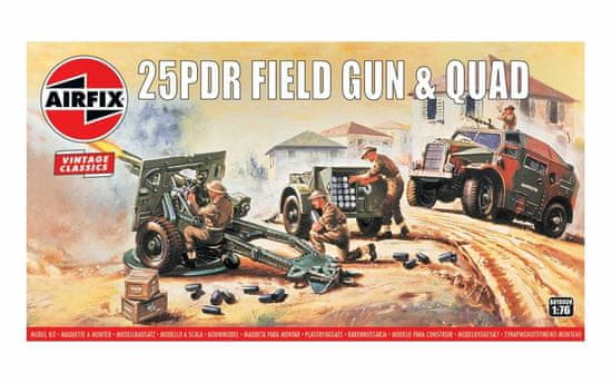 Airfix Morris Commercial C8 FAT a dělo 25pdr, Classic Kit Vintage A01305V, 1/76