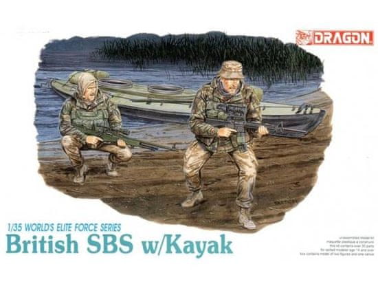 Dragon figurky vojáků britské jednotky SBS s kajakem, Model Kit 3023, 1/35