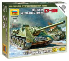 Zvezda stíhač tanků Su-100, sovětská armáda, Wargames (WWII) 6211, 1/100