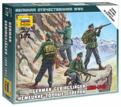 Zvezda figurky němečtí horští myslivci - Gebirgsjäger, Wargames (WWII) 6154, 1/72