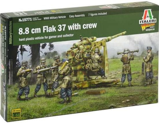 Italeri figurky a 8.8 cm Flak 37, Wargames military 15771, 1/56