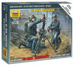 Zvezda německý minomet 81 mm s obsluhou, Wargames (WWII) 6111, 1/72