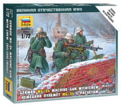 Zvezda figurky německý kulomet MG34 s obsluhou, zimní uniformy, Wargames (WWII) 6210, 1/72