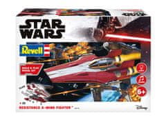 Revell Star Wars - Resistance A-wing Fighter, red, světelné a zvukové efekty, Build & Play SW 06770, 1:44