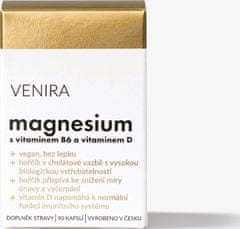 Venira VENIRA magnesium s vitaminem B6 a vitaminem D, 90 kapslí