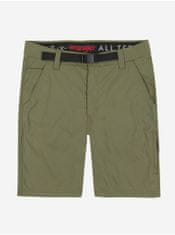 Wrangler Khaki pánské kraťasy s páskem Wrangler S