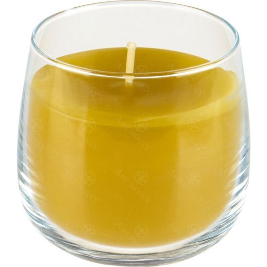 Ami Honey Vonná svíčka z přírodního vosku ve skle Stepnice 72 mm kašmír