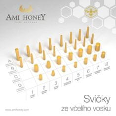 Ami Honey Sada 5 svíček z přírodního včelího vosku – Čmelák zemní 180 mm