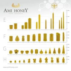 Ami Honey Sada 5 svíček z přírodního včelího vosku – Ploskočelka šestipásá 180 mm