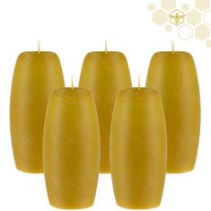 Ami Honey Sada 5 svíček z přírodního včelího vosku – Valchářka obecná 120 mm