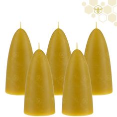 Ami Honey Sada 5 svíček z přírodního včelího vosku – Zednice rezavá 90 mm