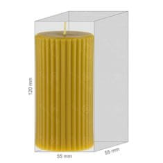 Ami Honey Sada 5 svíček z přírodního včelího vosku – Ploskočelka šestipásá 120 mm