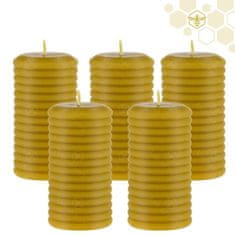 Ami Honey Sada 5 svíček z přírodního včelího vosku – Maskonoska proměnlivá 90 mm