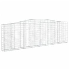 Greatstore Klenuté gabionové koše 2 ks 400x30x120/140cm pozinkované železo