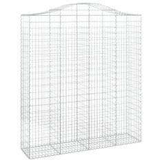 Greatstore Klenuté gabionové koše 2 ks 200x50x220/240cm pozinkované železo