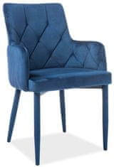 CASARREDO Jídelní čalouněná židle RISA VELVET modrá