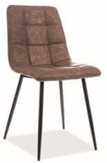 CASARREDO Jídelní čalouněná židle LOOK ekokůže hnědá/černá