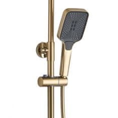 REA Sprchový set Helix zlatý - vanová baterie, dešťová, ruční, bidetová sprcha