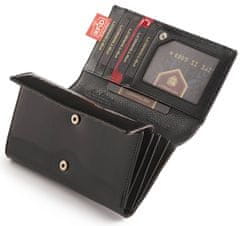 Peterson Černočervená dámská kožená peněženka s akcentem
