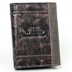 Always Wild Vertikální peněženka s přihrádkou na zip, přírodní kůže