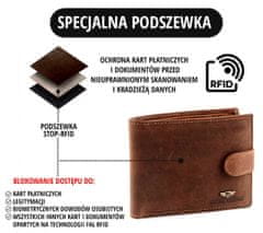 Peterson Vertikální pánská peněženka z přírodní kůže RFID