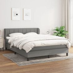 Petromila Box spring postel s matrací tmavě šedý 140 x 190 cm textil