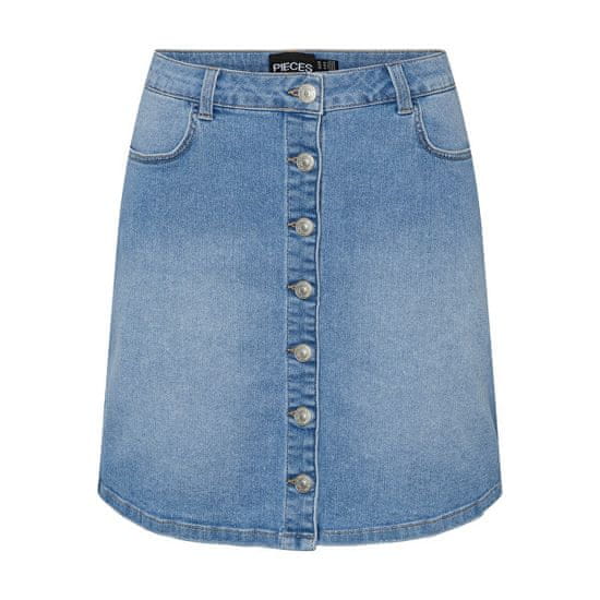 Pieces Dámská sukně PCPEGGY 17126258 Light Blue Denim