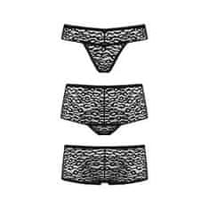 PantyRebel Underneath Lexi Panties Set 3ks (Black), komplet kalhotky s gepardím vzorem S/M