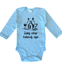 Hobbytriko Vtipné body pro miminko - Jaký otec takový syn / dcera (víno) Barva: Malinová, Velikost: 12-18 m, Délka rukávu: Dlouhý rukáv