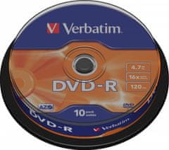 Verbatim AKCE VERBATIM DVD-R(10-Pack)Spindl/MattS/16x/4.7GB