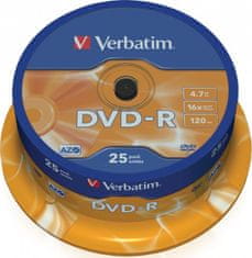 Verbatim DVD-R(25-Pack)Spindl/MattSlvr/16x/4.7GB