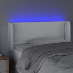 Greatstore Čelo postele s LED bílé 103 x 16 x 78/88 cm umělá kůže