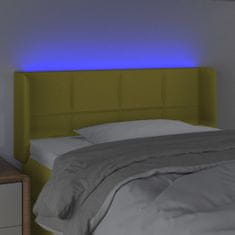 Greatstore Čelo postele s LED zelené 83 x 16 x 78/88 cm textil
