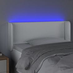 Greatstore Čelo postele s LED bílé 83 x 16 x 78/88 cm umělá kůže