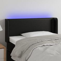 Vidaxl Čelo postele s LED černé 83 x 16 x 78/88 cm umělá kůže