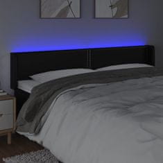 Vidaxl Čelo postele s LED černé 203 x 16 x 78/88 cm umělá kůže