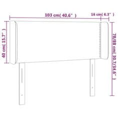 Greatstore Čelo postele s LED krémové 103 x 16 x 78/88 cm umělá kůže