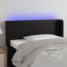 Greatstore Čelo postele s LED černé 83 x 16 x 78/88 cm umělá kůže