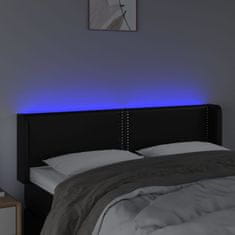 Greatstore Čelo postele s LED černé 147 x 16 x 78/88 cm umělá kůže