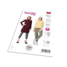 Burda Střih Burda 6080 - Tričko, rolák, rolákové šaty s dlouhým rukávem