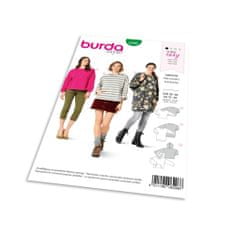 Burda Střih Burda 6296 - Mikina, mikina s kapucí, dlouhá mikina, svetr