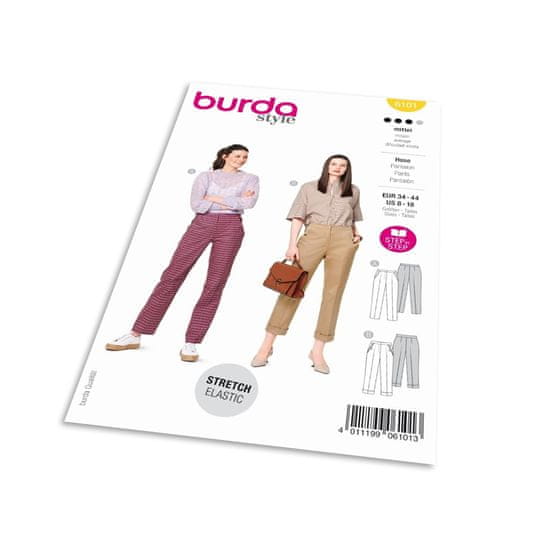 Burda Střih Burda 6101 - Kalhoty s puky, 7/8 kalhoty