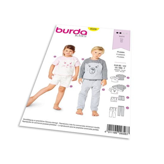 Burda Střih Burda 9326 - Dětské pyžamo