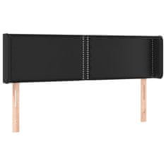 Greatstore Čelo postele s LED černé 147 x 16 x 78/88 cm umělá kůže