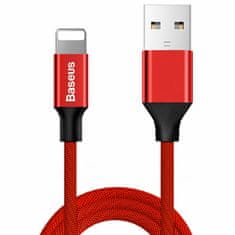 shumee Látkem opletený kabel USB - iPhone Lightning 1,8m - červený