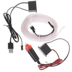 Aga LED ambientní osvětlení do auta / auto USB / 12V páska 5m bílá